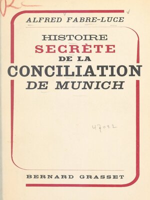 cover image of Histoire secrète de la conciliation de Munich